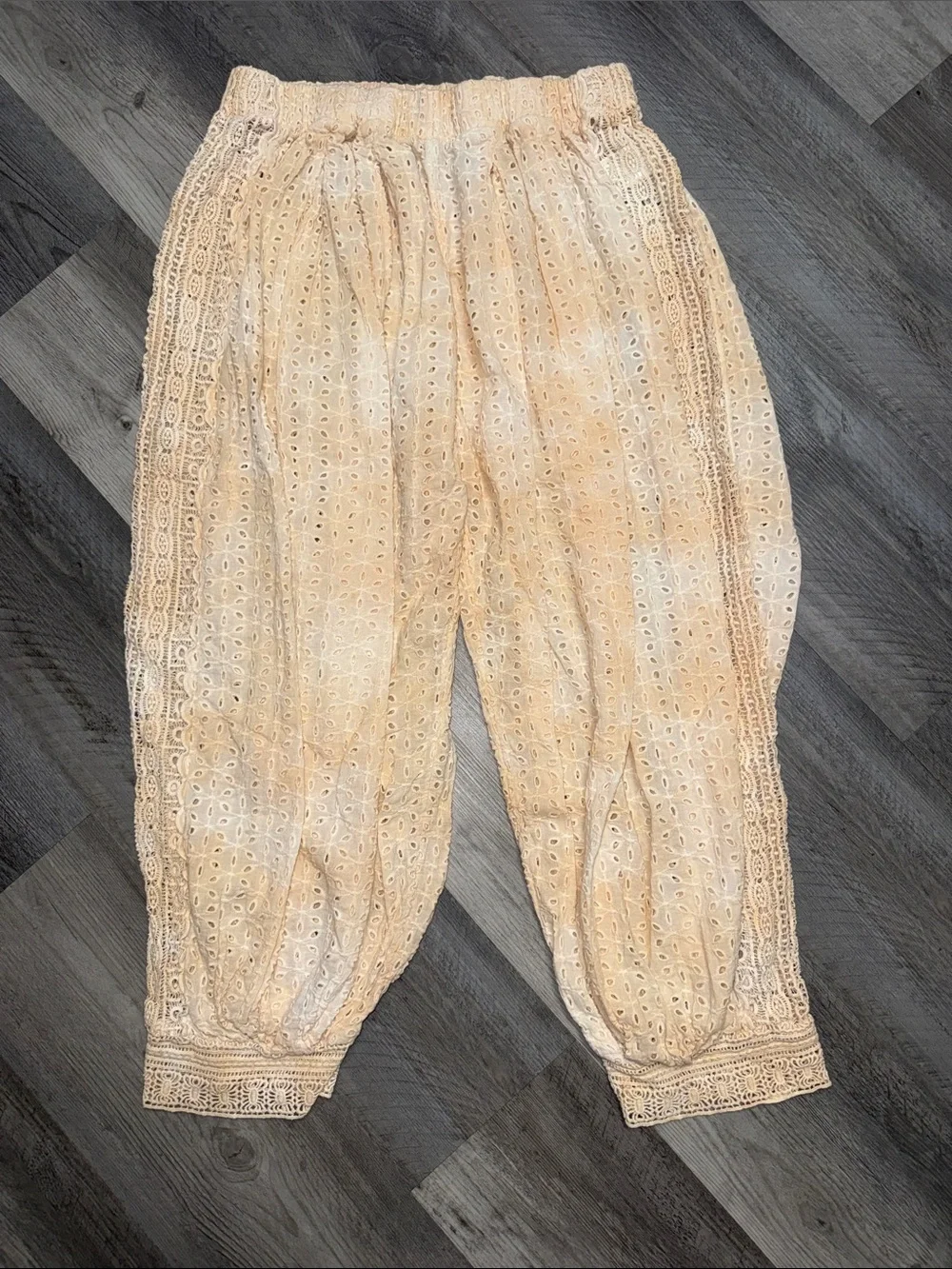 Free People Sweet Tea Eyelet Washed Lounge Pants bottoms